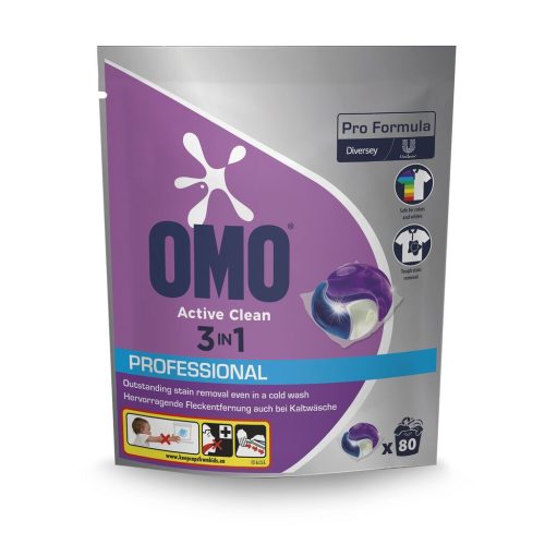 OMO Prof.kapszula 3in1 Active Clean (fehér és színes ruhákhoz) 80db-os