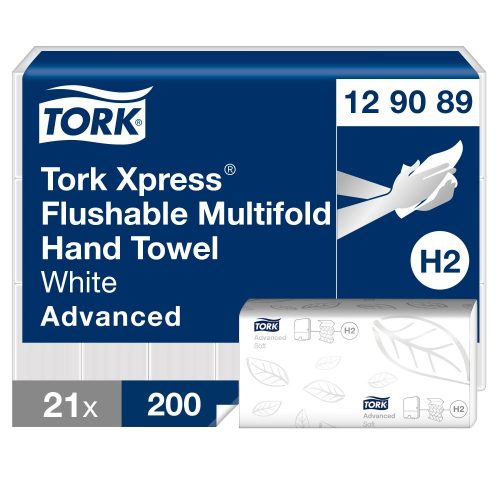 Tork Xpress® toalettbe dobható Multifold kéztörlő H2