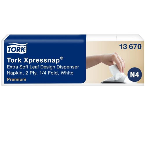 Tork Xpressnap® Extra Soft levélmintás fehér adagolós szalvéta N4