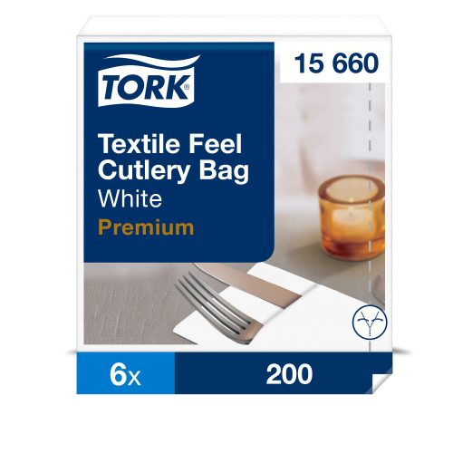 Tork textilhatású fehér szervizszalvéta 