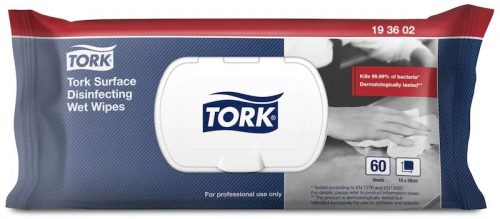 Tork felületfertőtlenítő nedves tisztítókendők 