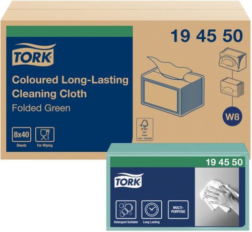 Tork színes, többször használható tisztítókendő W8
