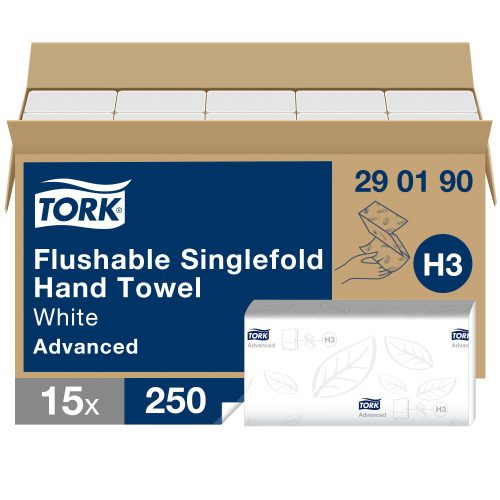 Tork toalettbe dobható Singlefold kéztörlő H3