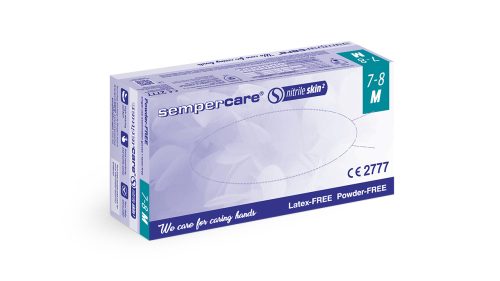 Sempercare Nitril Skin2 latexmentes "M" púdermentes vizsgálókesztyű