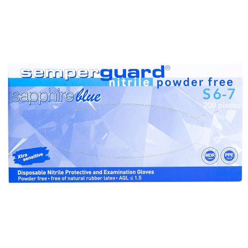 Semperguard Sapphire latexmentes "S" púdermentes vizsgálókesztyű