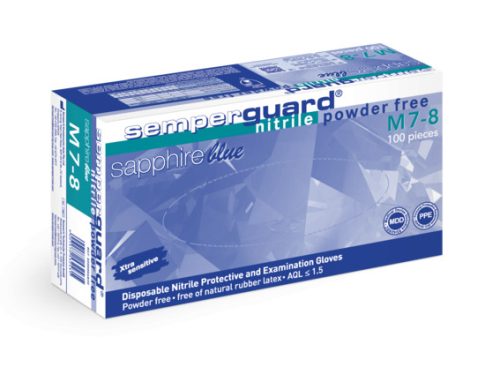 Semperguard Sapphire latexmentes "M" púdermentes vizsgálókesztyű