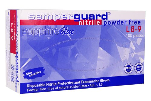 Semperguard Sapphire latexmentes "L" púdermentes vizsgálókesztyű