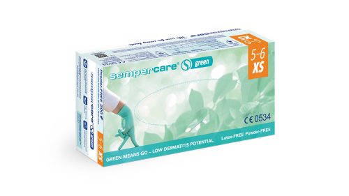 Sempercare Green latexmentes "XS" púdermentes vizsgálókesztyű