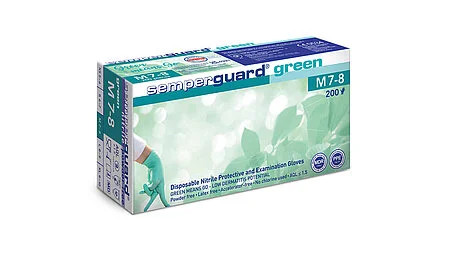 Semperguard Green "M" nitril, púdermentes kesztyű