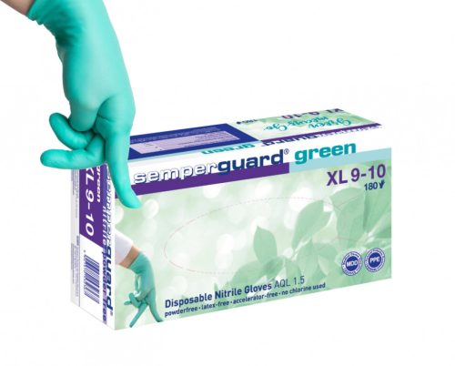 Semperguard Green "XL" nitril, púdermentes kesztyű /KIÁRUSÍTÁS/
