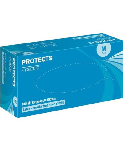 Protects Hygienic latex púdermentes kesztyű "S"