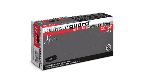 Semperguard Xpert Black latexmentes "XXL" púdermentes munkavédelmi kesztyű