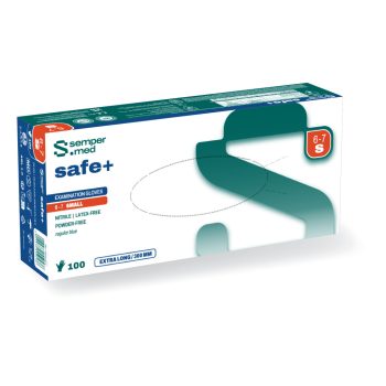   Sempermed Safe+1.0. nitril hosszú szárú kesztyű "S" latexmentes, púdermentes