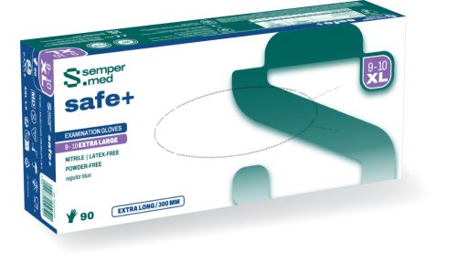 Sempermed Safe+1.0. nitril hosszú szárú kesztyű "XL" latexmentes, púdermentes