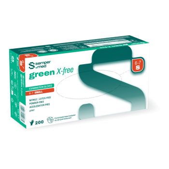   Sempercare Green X-free nitril, púdermentes "S" vizsgálókesztyű