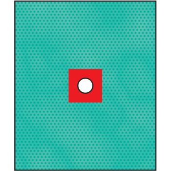   Raucodrape PRO lyukas 2 rétegű izoláló lepedő ragasztós szélű 8 cm-es nyílással, steril 75x90cm