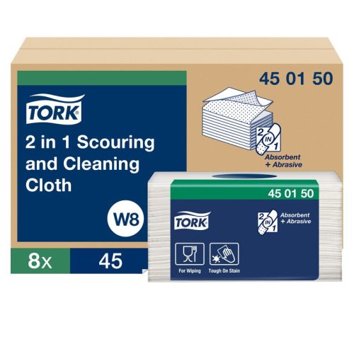 Tork 2 in 1 súroló- és tisztítókendő W8