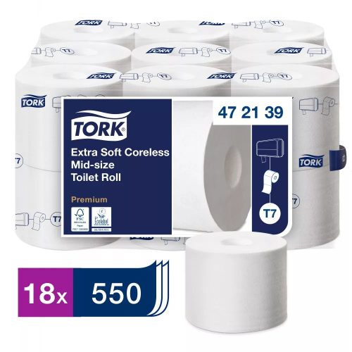 Tork Extra Soft belsőmag nélküli Mid-size toalettpapír Premium T7