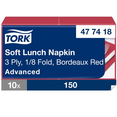 Tork Soft bordó Lunch szalvéta