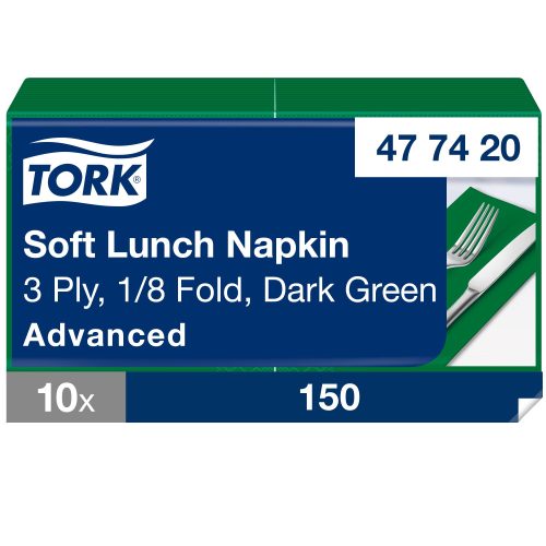 Tork Soft sötétzöld Lunch szalvéta