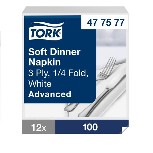 Tork Soft fehér Dinner szalvéta 