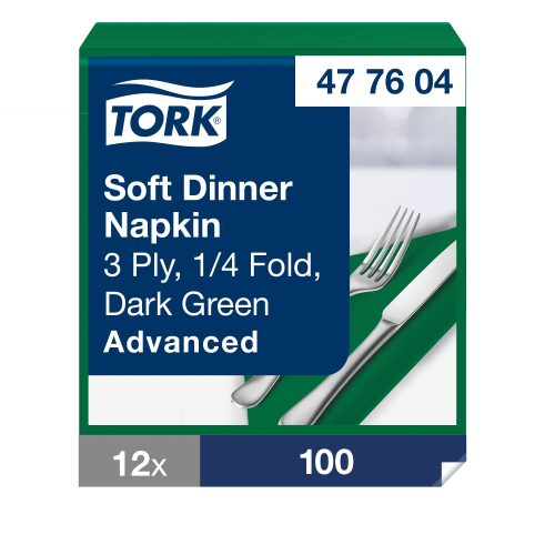 Tork Soft sötétzöld Dinner szalvéta 