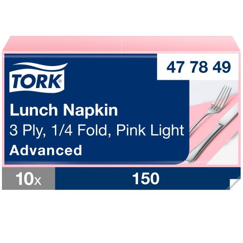Tork Soft halvány rózsaszínű Lunch szalvéta