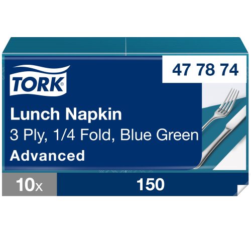 Tork Soft kékeszöld Lunch szalvéta