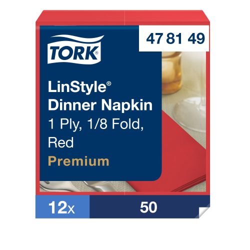 Tork LinStyle® piros Dinner szalvéta