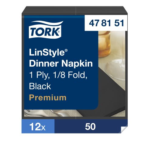 Tork LinStyle® fekete Dinner szalvéta