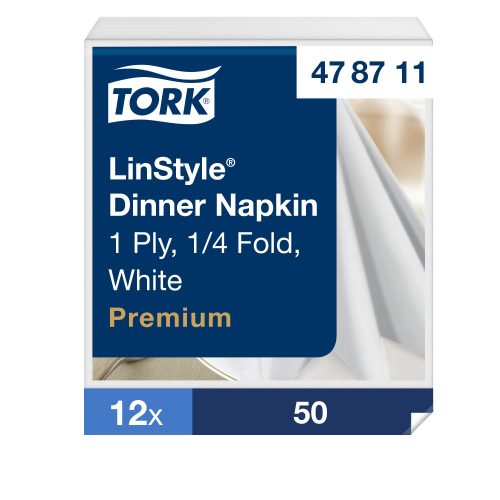 Tork LinStyle® fehér Dinner szalvéta 