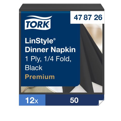 Tork LinStyle® fekete Dinner szalvéta