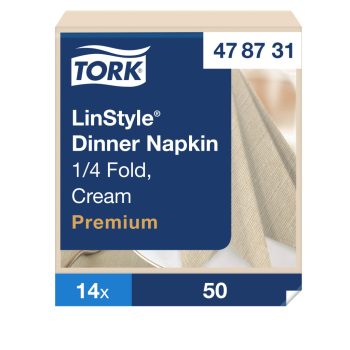 Tork LinStyle® krémszínű Dinner szalvéta 