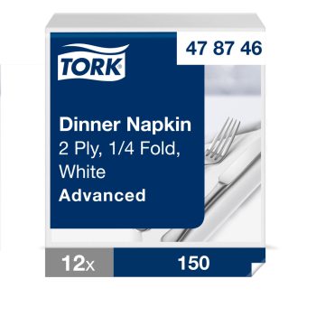 Tork fehér Dinner szalvéta 