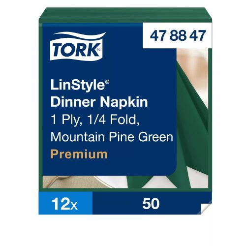 Tork LinStyle® zöld Dinner szalvéta 