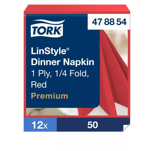 Tork LinStyle® piros Dinner szalvéta 