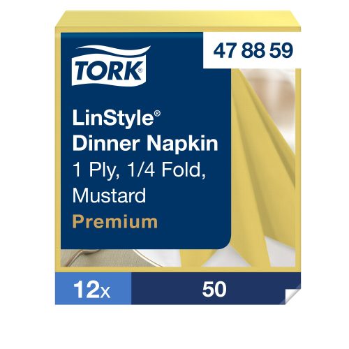 Tork Premium LinStyle® mustár Dinner szalvéta 