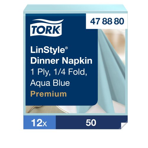 Tork Premium LinStyle® aqua kék Dinner szalvéta