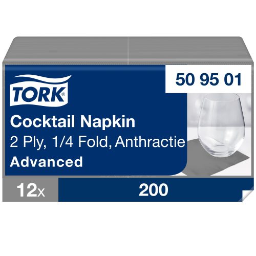 Tork koktélszalvéta, antracit 