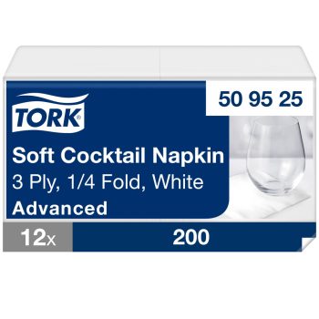 Tork Soft fehér koktélszalvéta 