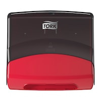 Tork hajtogatott törlőpapír-/kendőadagoló (piros/fekete) W4