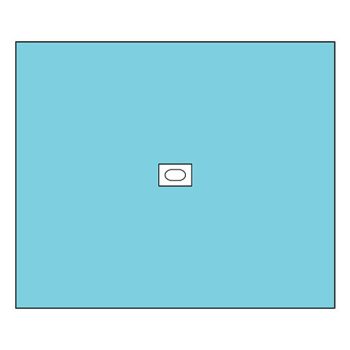   Ragasztós szélű lyukas lepedő, centrális 5x7cm, kétrétegű, 120x150cm