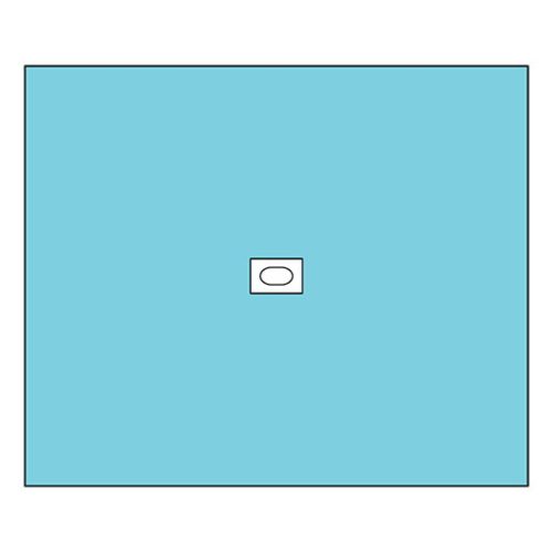 Ragasztós szélű lyukas lepedő, centrális 5x7cm, kétrétegű, 120x150cm